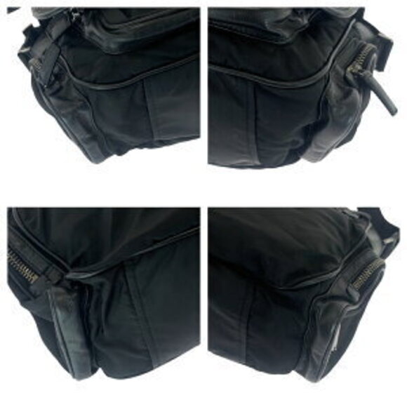 Prada Tessuto triangular logo plate black nylon shoulder bag messenger - Picture 3 of 10